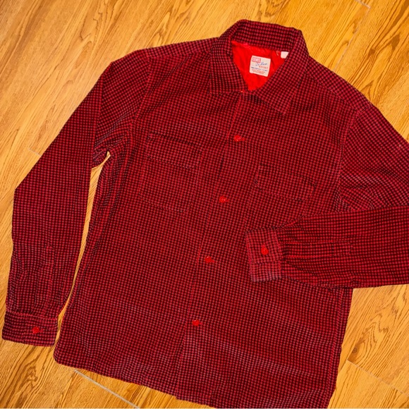 Levi’s Vintage Clothing Deluxe Check Shirt in Dogtooth Red Medium - Picture 8 of 12